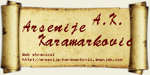 Arsenije Karamarković vizit kartica